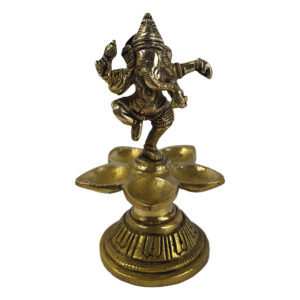 Brass Pancha Diya Natya Ganapathi Idol